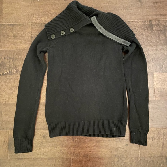 Gap XS black fold over neck sweater - Picture 1 of 8